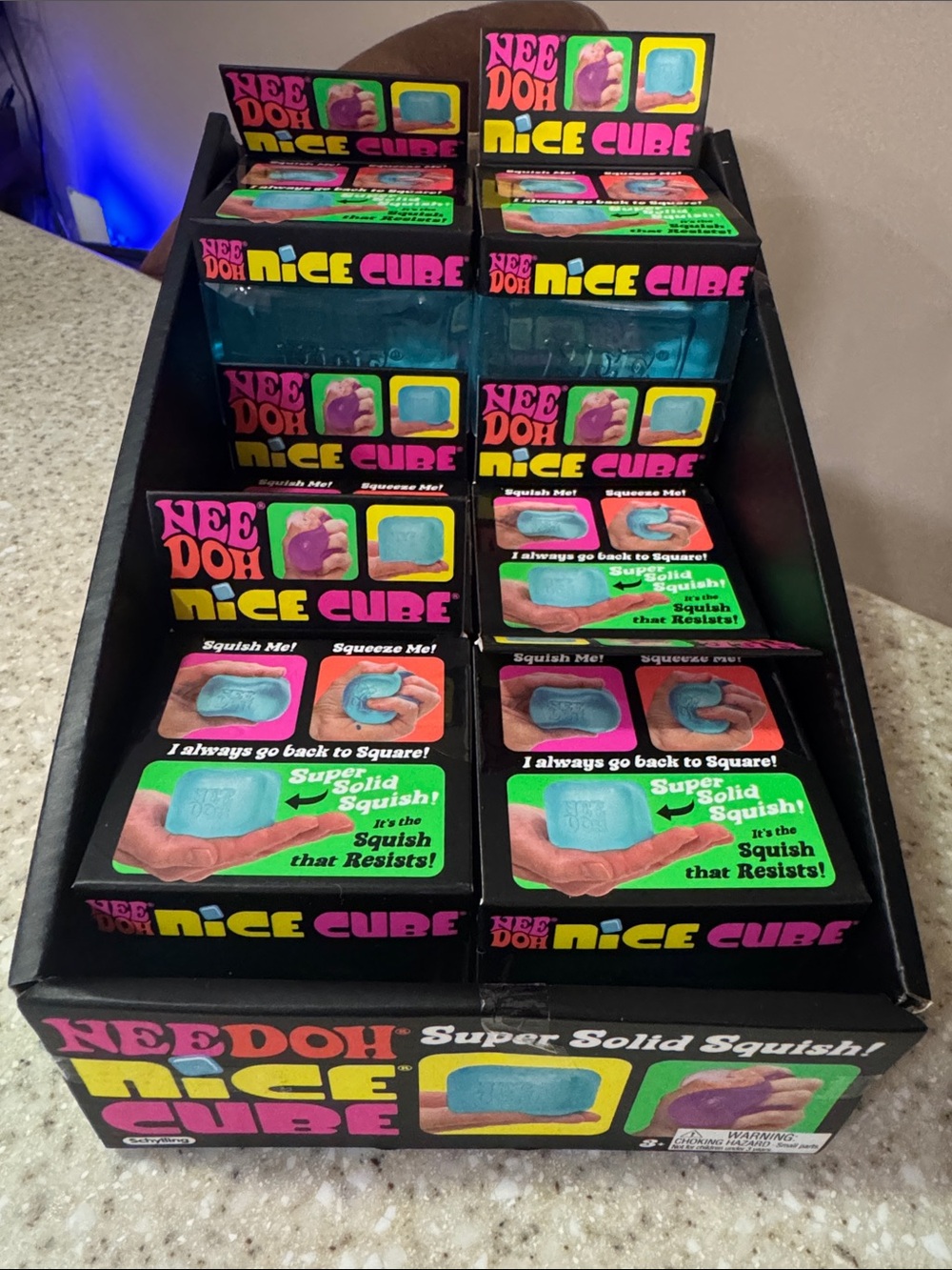 Needoh Nice Cube Squishy Toy - Blue